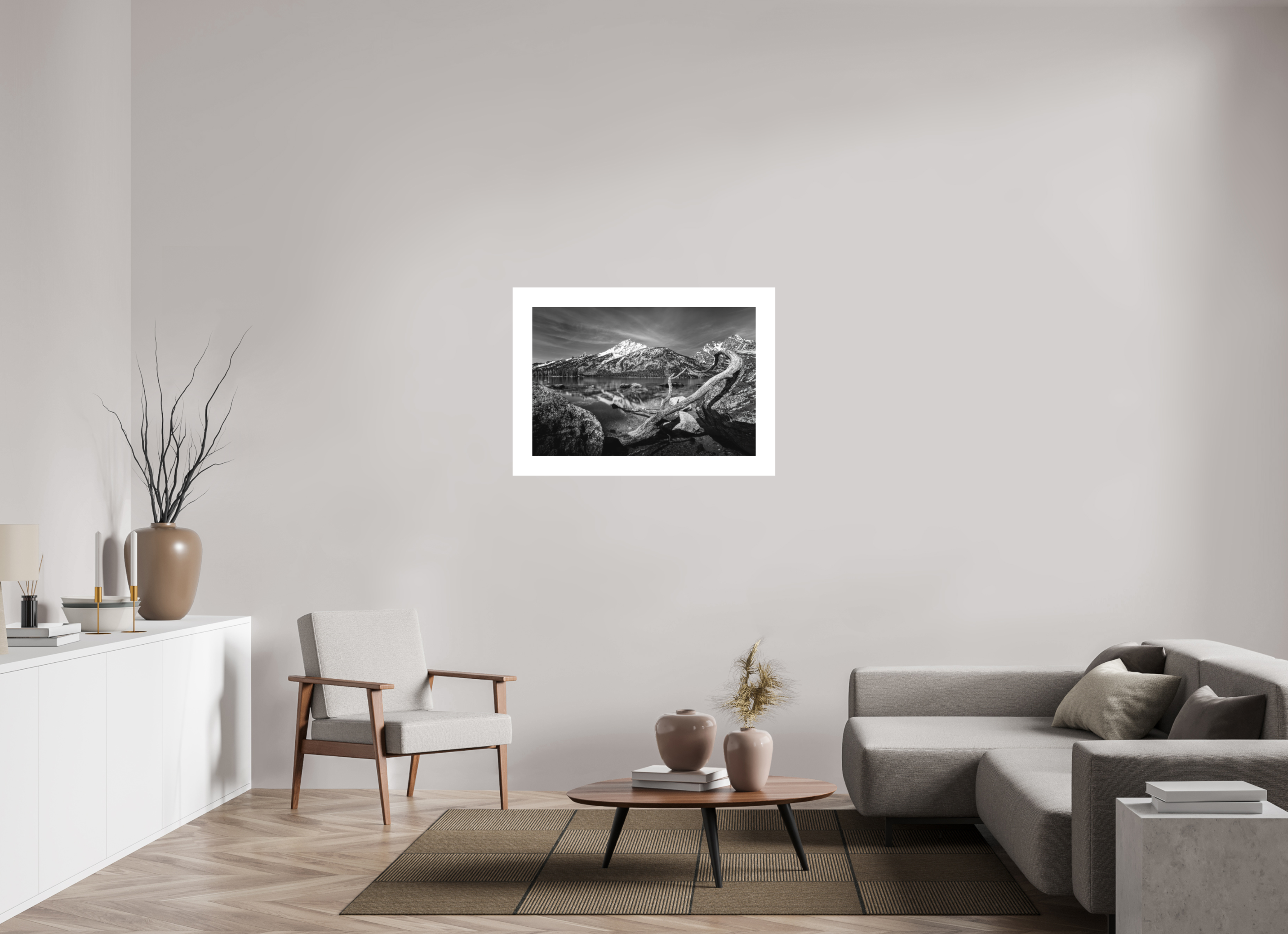 36 x 24″, Hahnemühle Paper Print LARGE (No Frame) Mountains and Driftwood